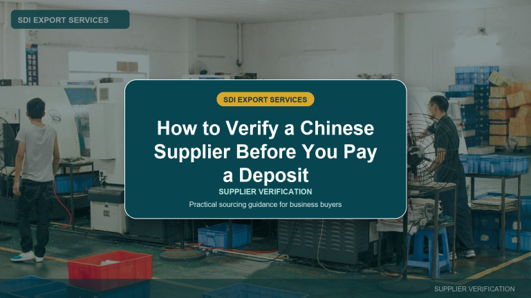 How to Verify a Chinese Supplier Before You Pay a Deposit - SDI Export Services China sourcing guide