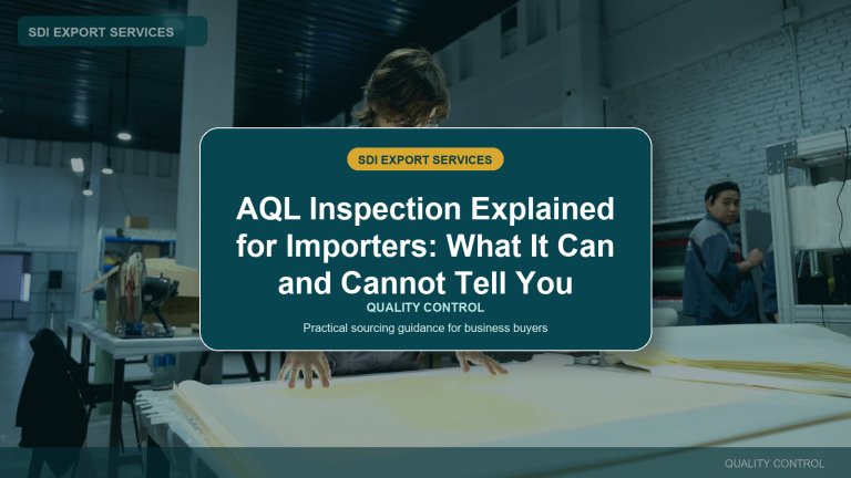 AQL Inspection Explained for Importers: What It Can and Cannot Tell You - SDI Export Services China sourcing guide