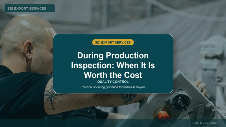 During Production Inspection: When It Is Worth the Cost - SDI Export Services China sourcing guide