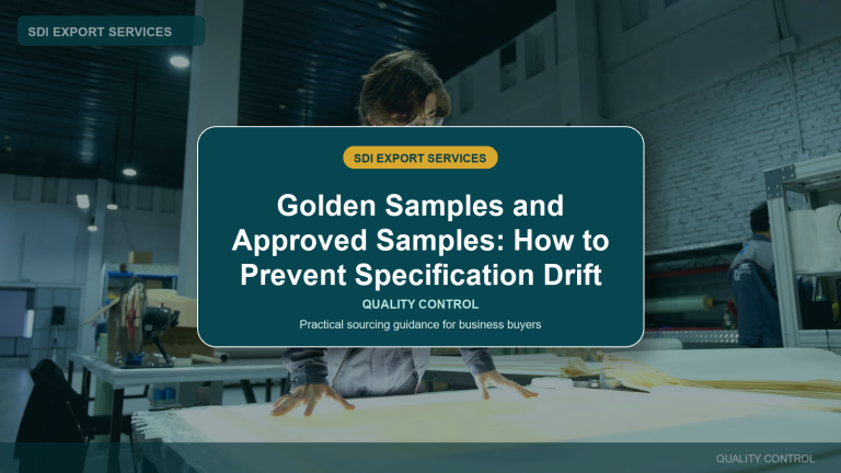 Golden Samples and Approved Samples: How to Prevent Specification Drift - SDI Export Services China sourcing guide