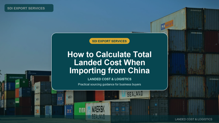 How to Calculate Total Landed Cost When Importing from China - SDI Export Services China sourcing guide