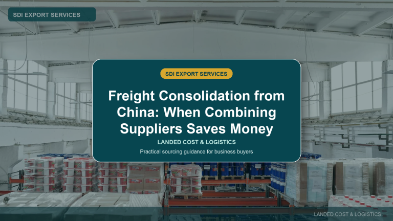Freight Consolidation from China: When Combining Suppliers Saves Money - SDI Export Services China sourcing guide