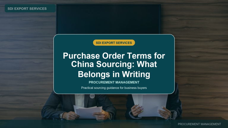 Purchase Order Terms for China Sourcing: What Belongs in Writing - SDI Export Services China sourcing guide