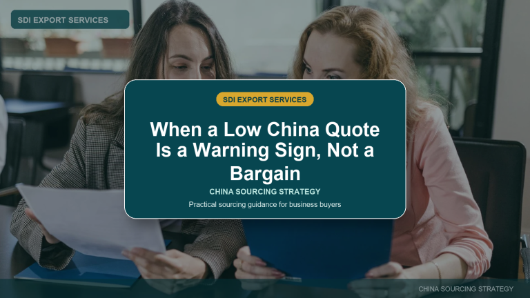 When a Low China Quote Is a Warning Sign, Not a Bargain - SDI Export Services China sourcing guide