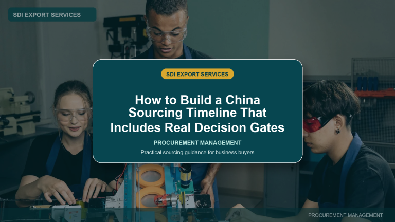 How to Build a China Sourcing Timeline That Includes Real Decision Gates - SDI Export Services China sourcing guide
