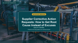 Supplier Corrective Action Requests: How to Get Root Cause Instead of Excuses - SDI Export Services China sourcing guide