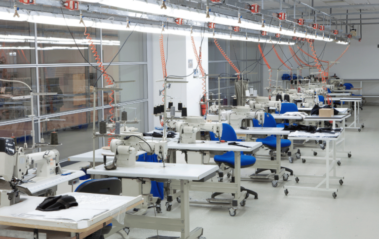 Custom uniforms and apparel factory image for a China sourcing case study