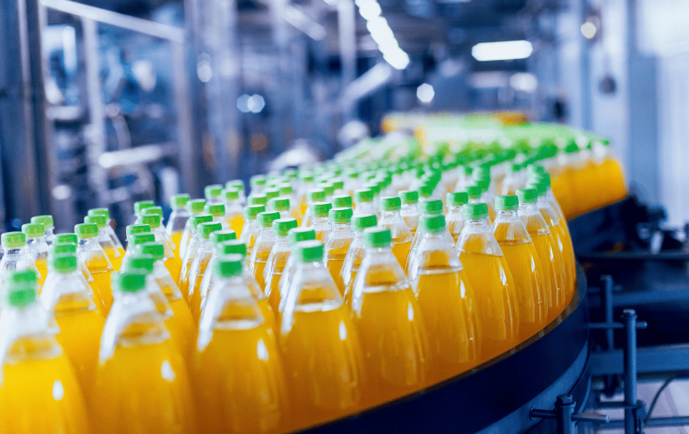 Liquid product bottling and packaging line image for a China sourcing case study