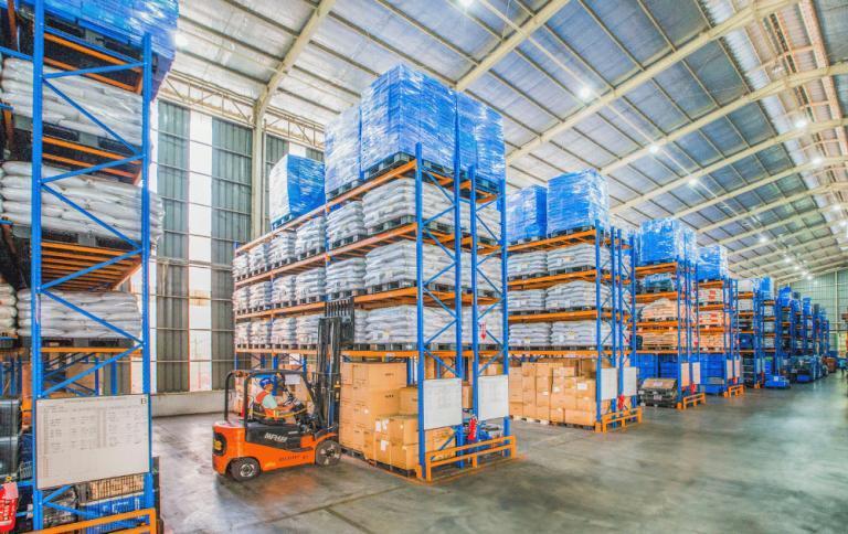 Warehouse racking system image for a China sourcing case study